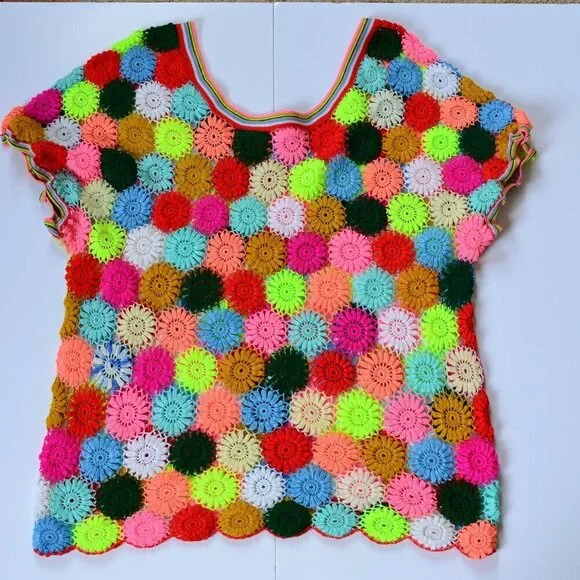 Hand Crocheted Flower Top - Picture 4 of 11